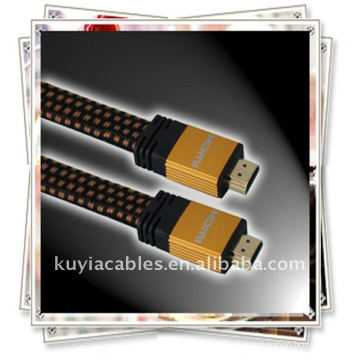 BRAND NEW ouro banhado Premium 1080p HDMI macho para macho com nylon para HDTV